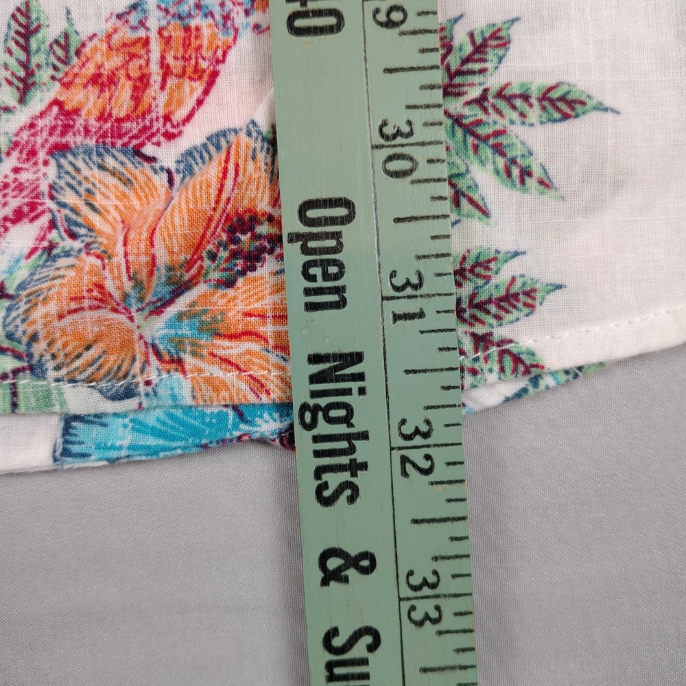 IZOD Saltwater Mens 2XL Reverse Print Parrot Tropical Linen Look Cotton Shirt - Picture 11 of 16